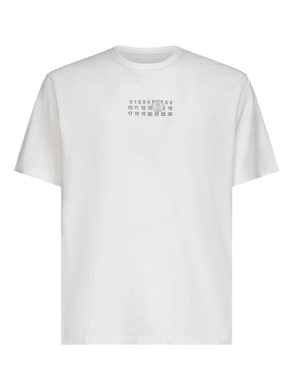 Mm6 Maison Margiela Cotton T-shirt With Number Graphics In White