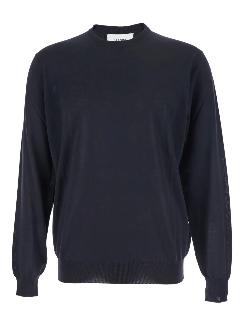 Lardini Crewneck Ribbed-hem Sweater In Blue