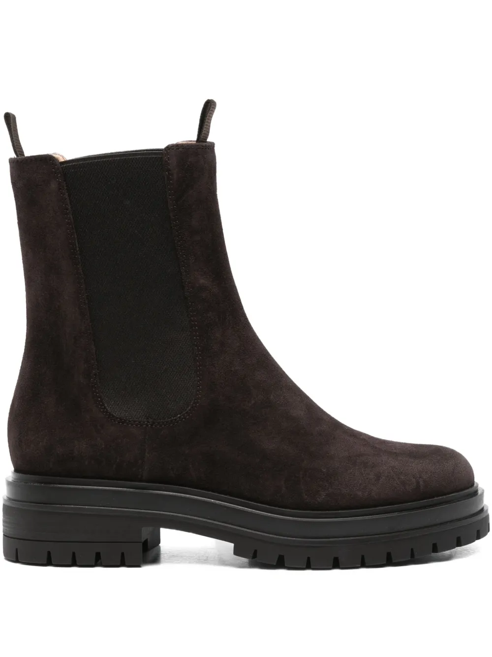 Gianvito Rossi Chunky Sole Suede Ankle Boots In Brown