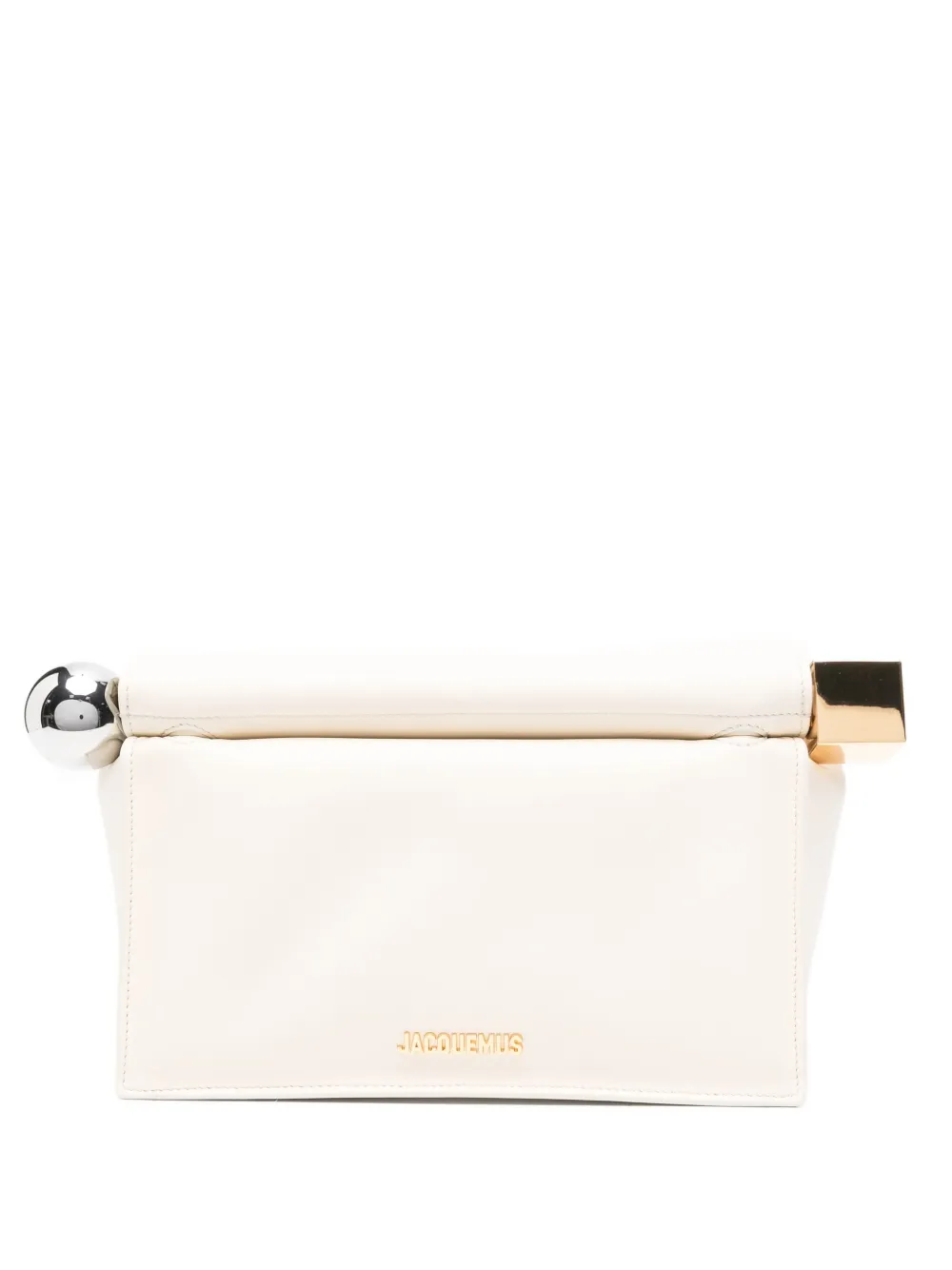 Jacquemus Small Rond Carré Clutch In Neutral