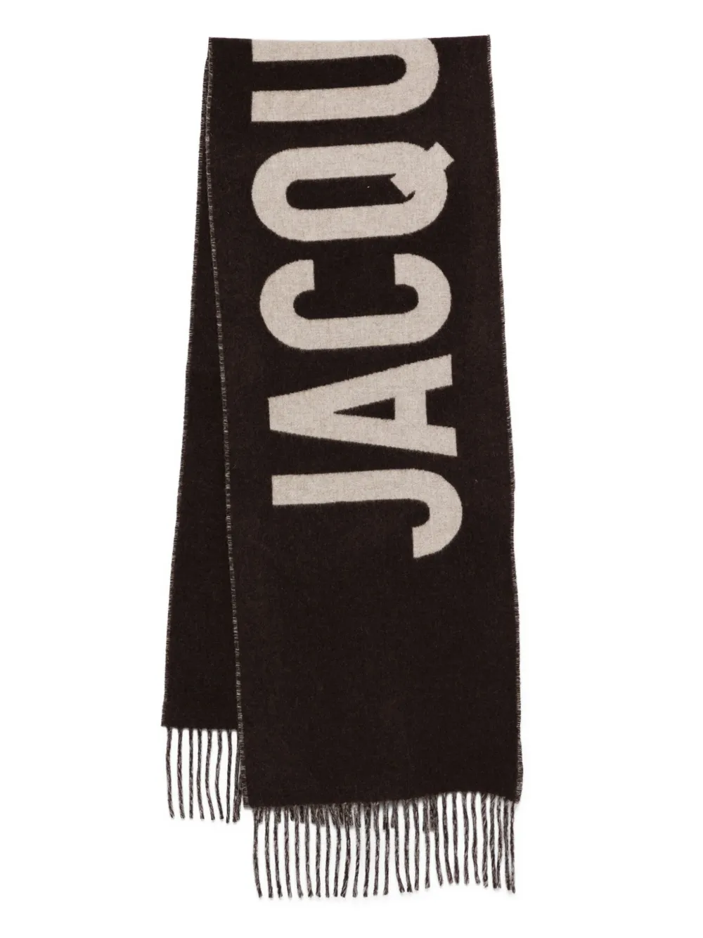 Jacquemus Virgin Wool Scarf In Brown