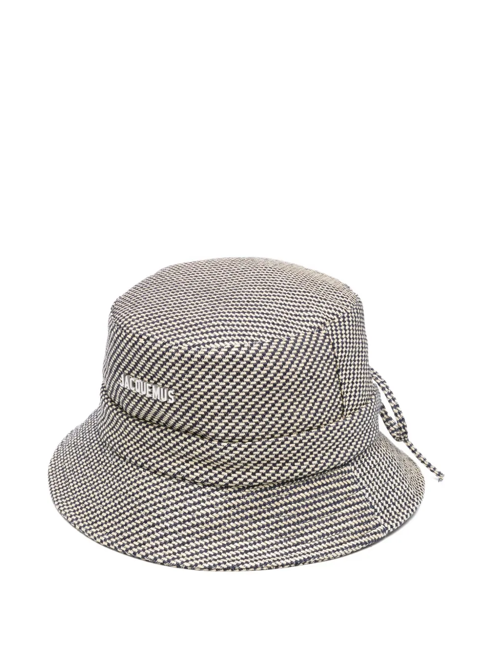 Jacquemus Gadjo Patterned Bow Detail Wide Brim Hat In Gray