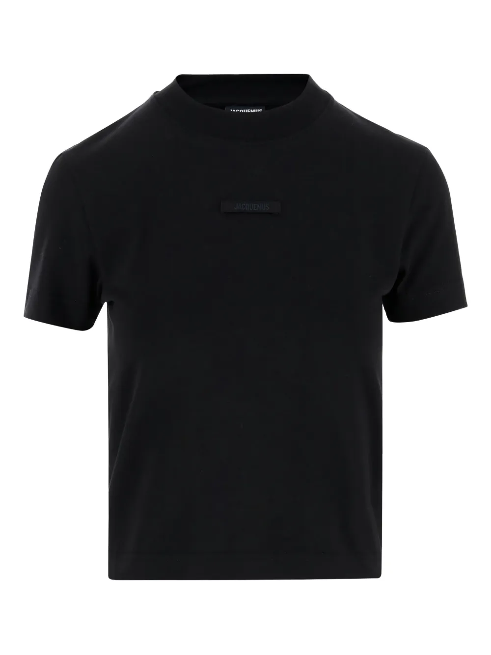 Jacquemus The Crewneck T-shirt With Gros Grain Logo Detail In Black