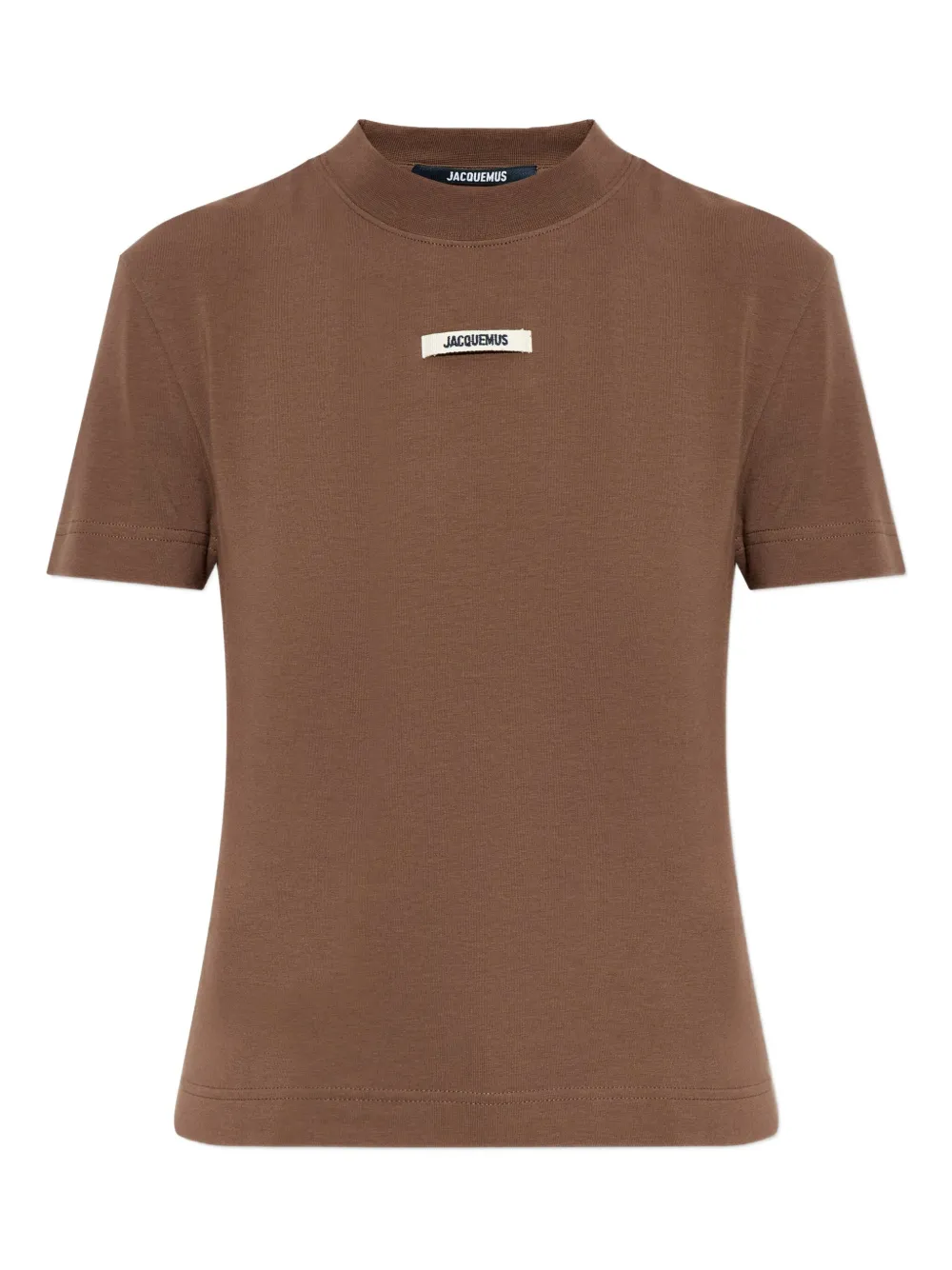 Jacquemus T-shirt With Logo Appliqué In Brown