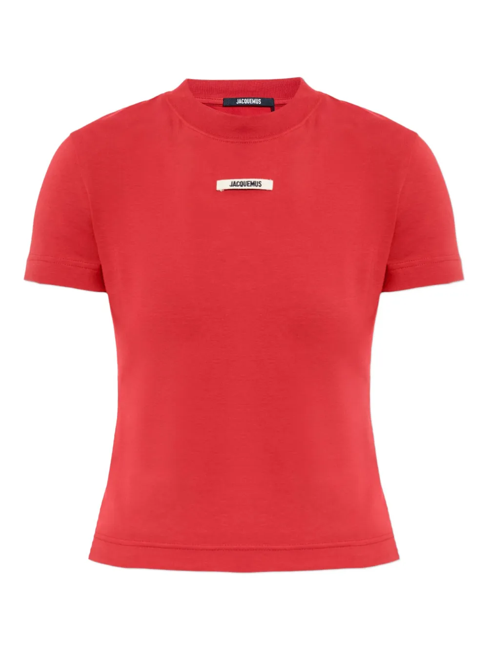Jacquemus Ribbed Neckline Crew Neck Short Sleeves In Red
