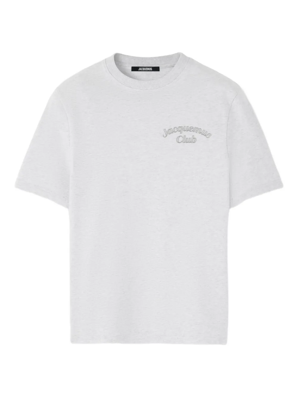 Jacquemus Grey Cotton T-shirt With Embroidered Logo In Gray