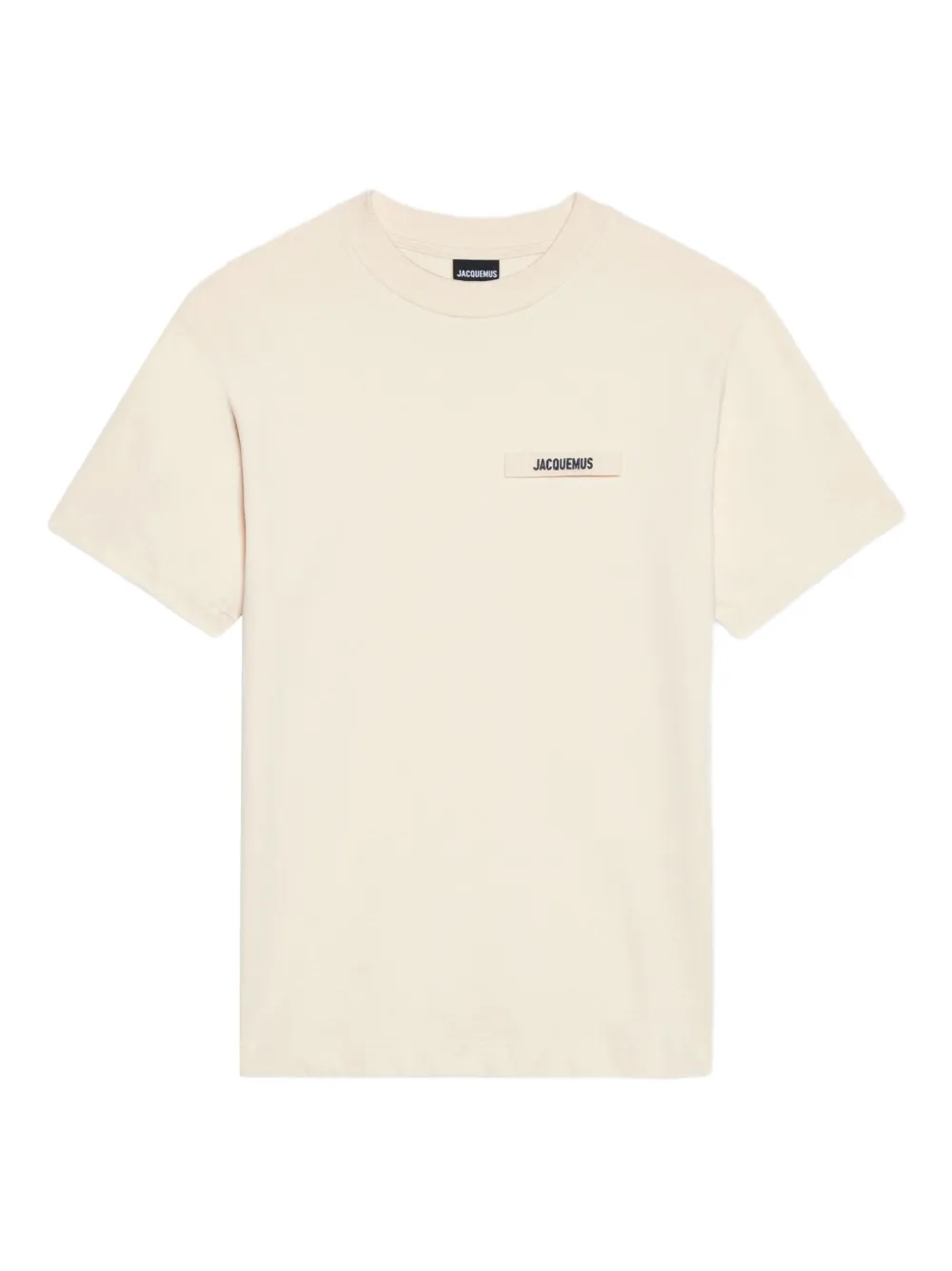 Jacquemus Le T-shirt Gros Grain Beige T-shirt With Logo Patch On The Front In Cotton Man In Nude