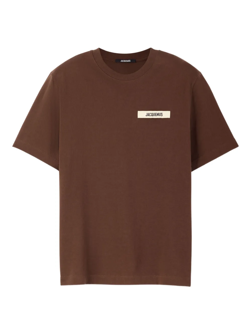 Jacquemus Gros Grain Cotton Crew-neck T-shirt In Brown
