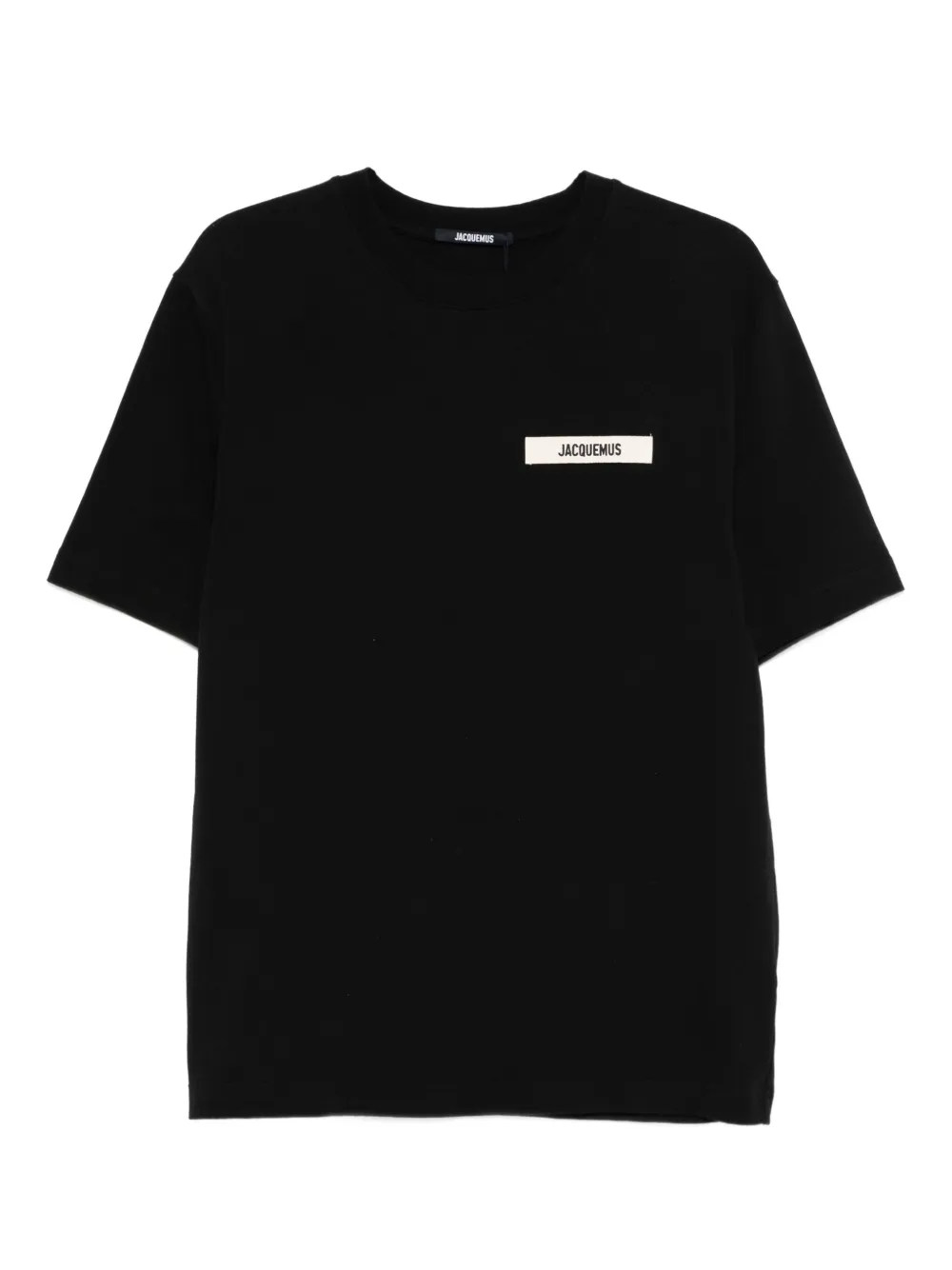 Jacquemus Grosgrain Crewneck T-shirt Short Sleeves In Black