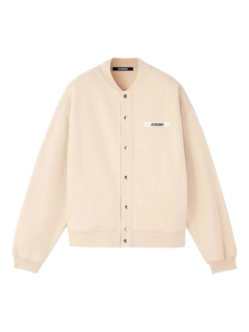 Jacquemus The Gros Grain Button-fastening Logo-plaque Cardigan In Nude