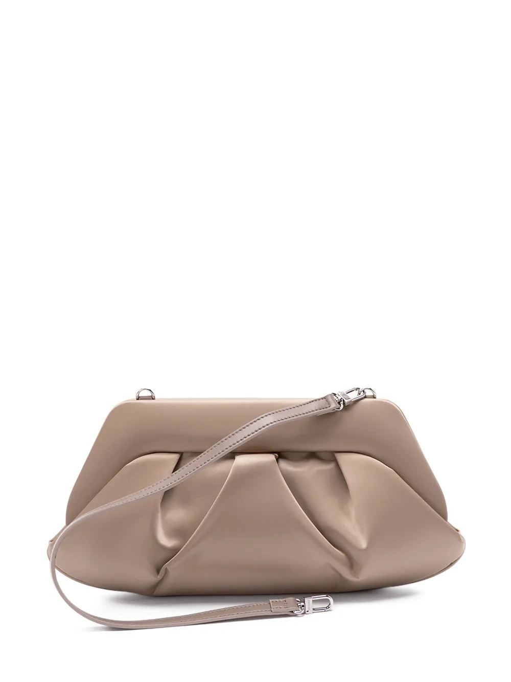 Themoire' Pleated Clutch In Brown