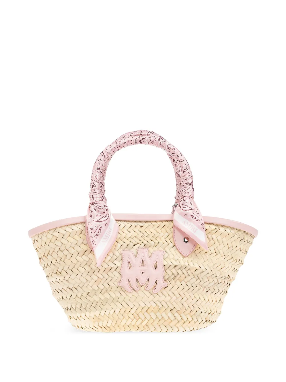 Amiri Micro Tote Bag Crafted From Natural Materials In Neutral