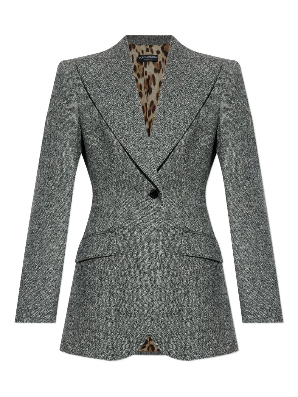 Dolce & Gabbana Tweed Jacket With Flap Pockets And Peak Lapels In Multi