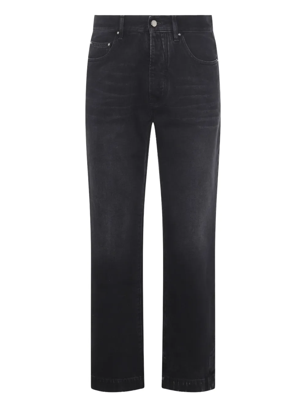 Amiri Straight Trousers With Five Pockets And Belt Loops In Black