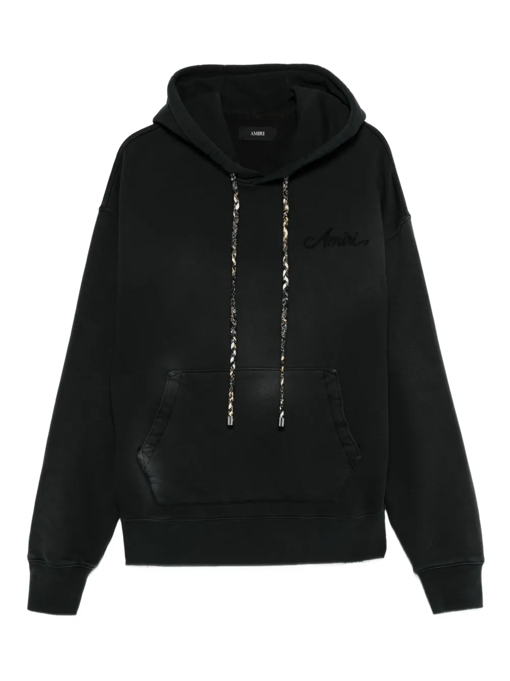 Amiri Men Hoodie With Embroidery And Drawstring In Black
