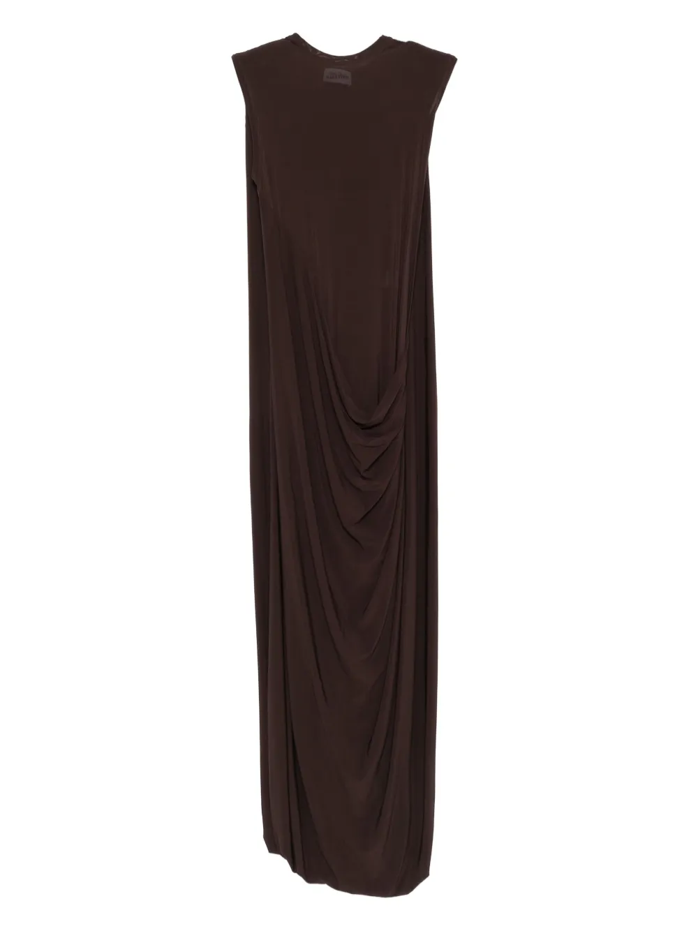 Jean Paul Gaultier Double-layered Draped Maxi Skirt In Brown