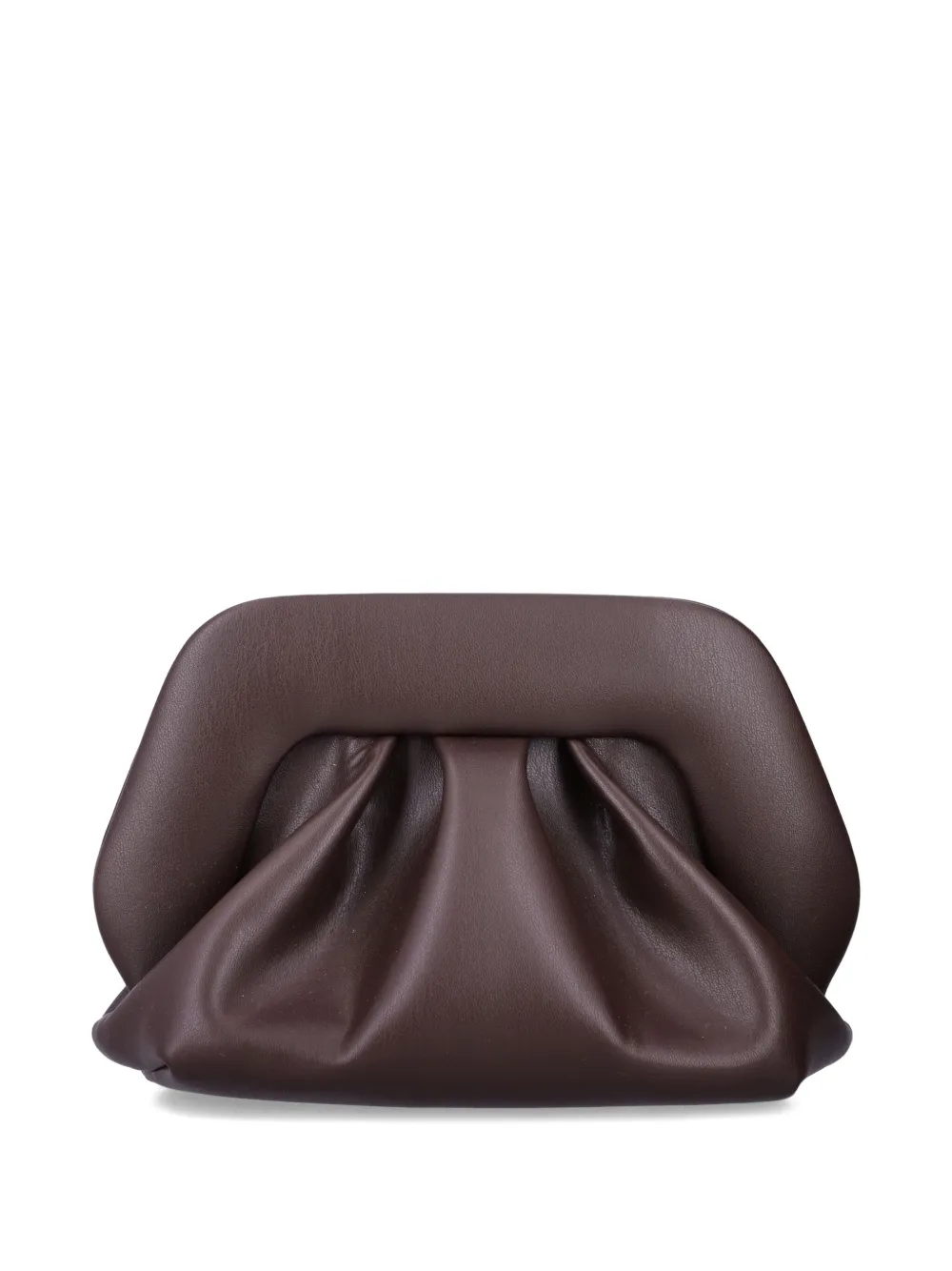 Themoire' Gea Pleated Clutch In Brown