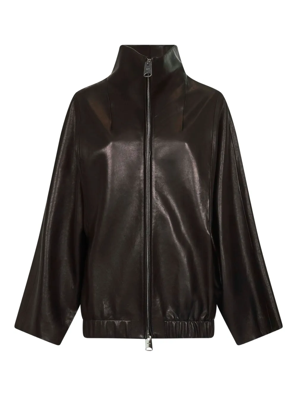 Khaite High-collar Zip-front Jacket In Black