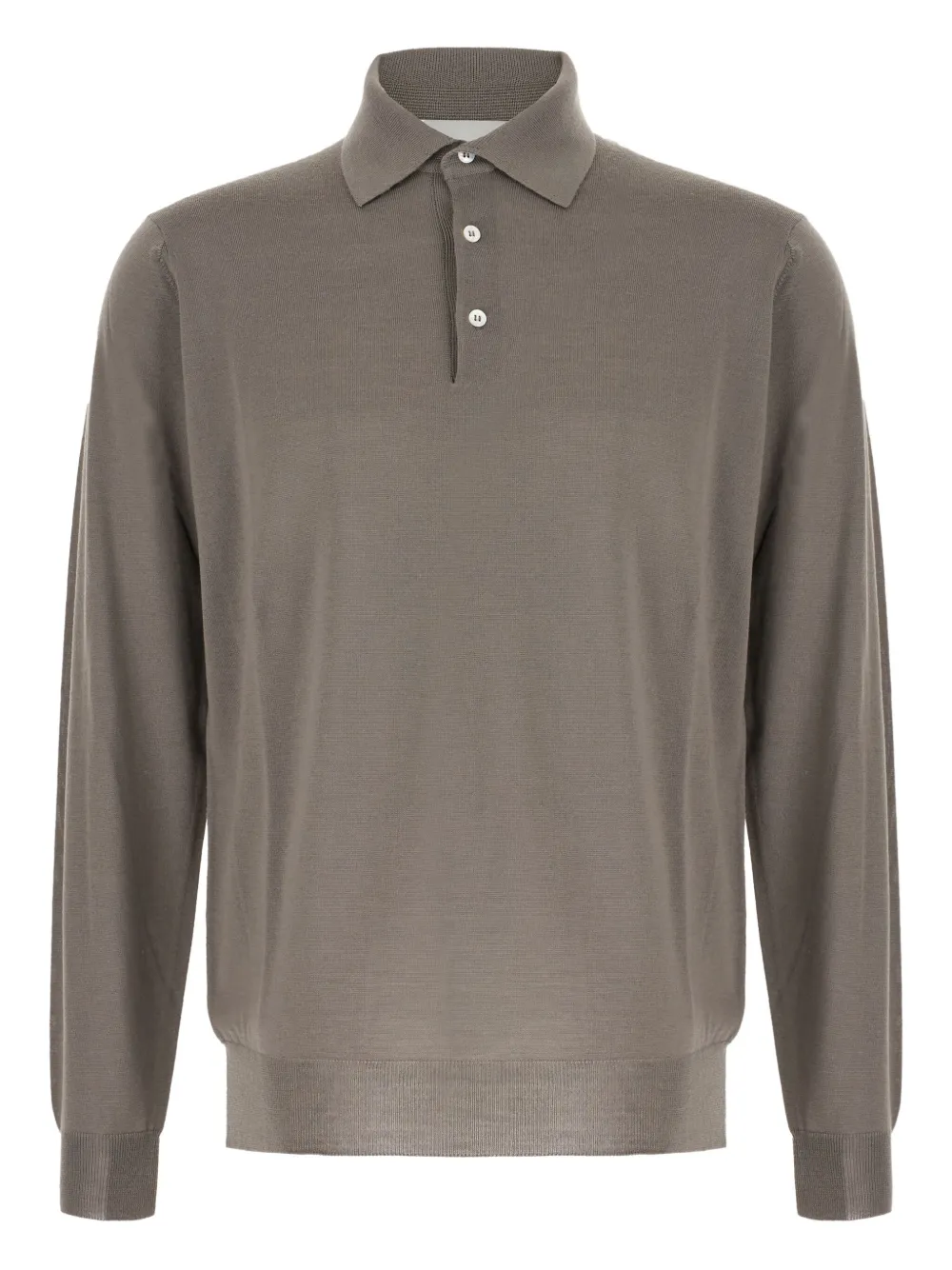 Lardini Long-sleeve Polo Shirt With Classic Collar In Gray