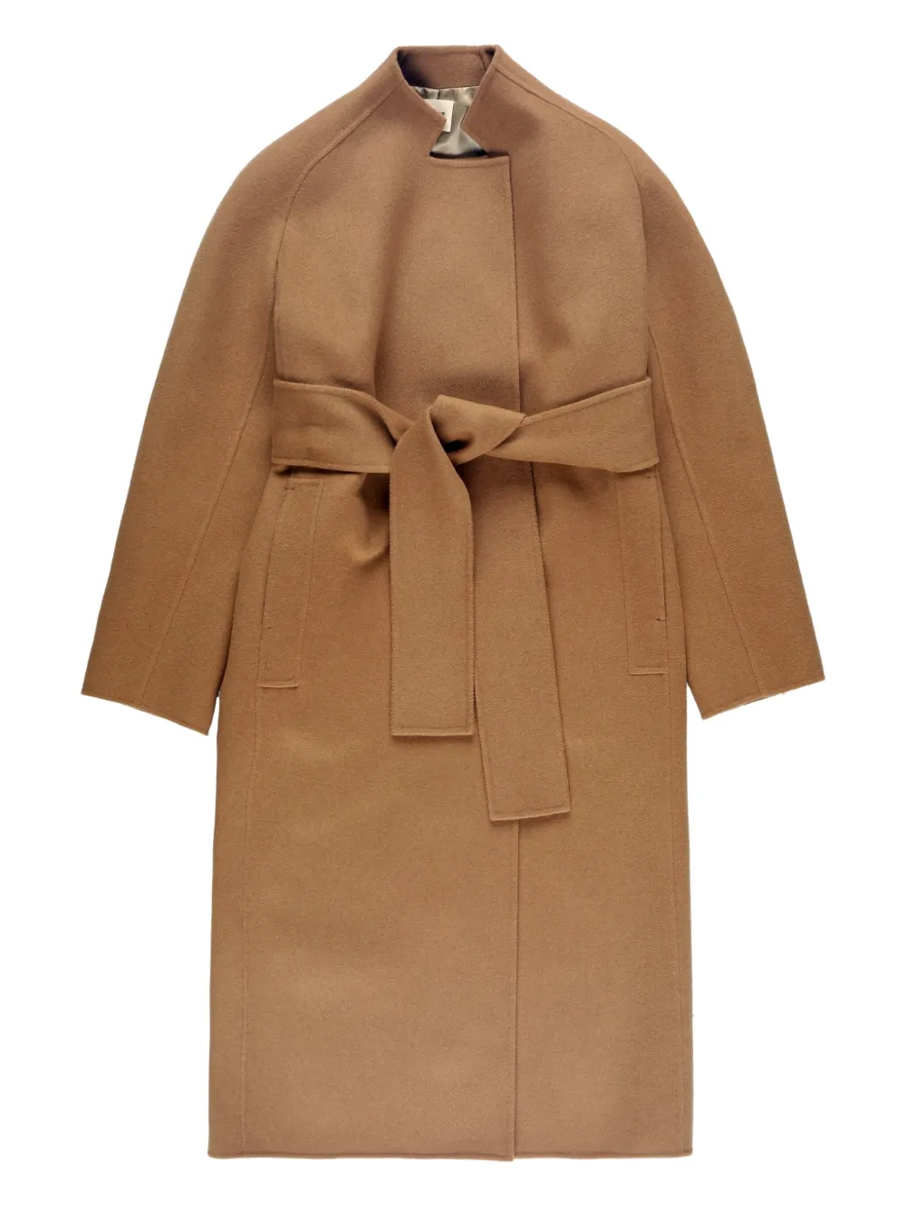 Khaite Belted Wrap Single-breasted Coat In Brown