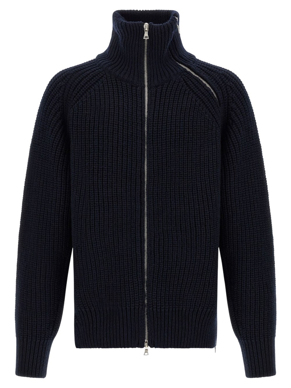 Dries Van Noten Monty Full-zip Turtleneck Sweater In Black