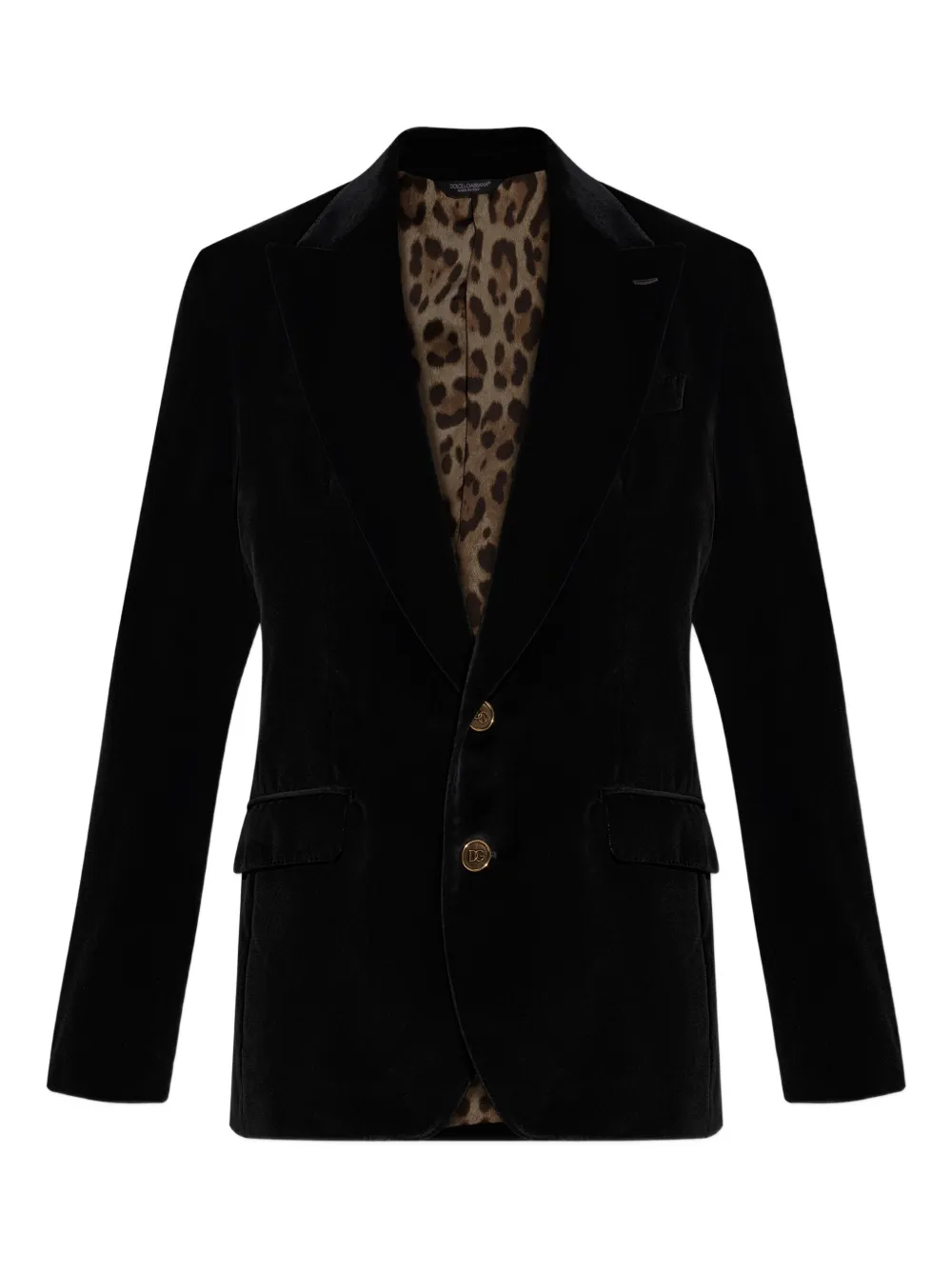 Dolce & Gabbana Men Velvet Notched Lapel Blazer In Blue