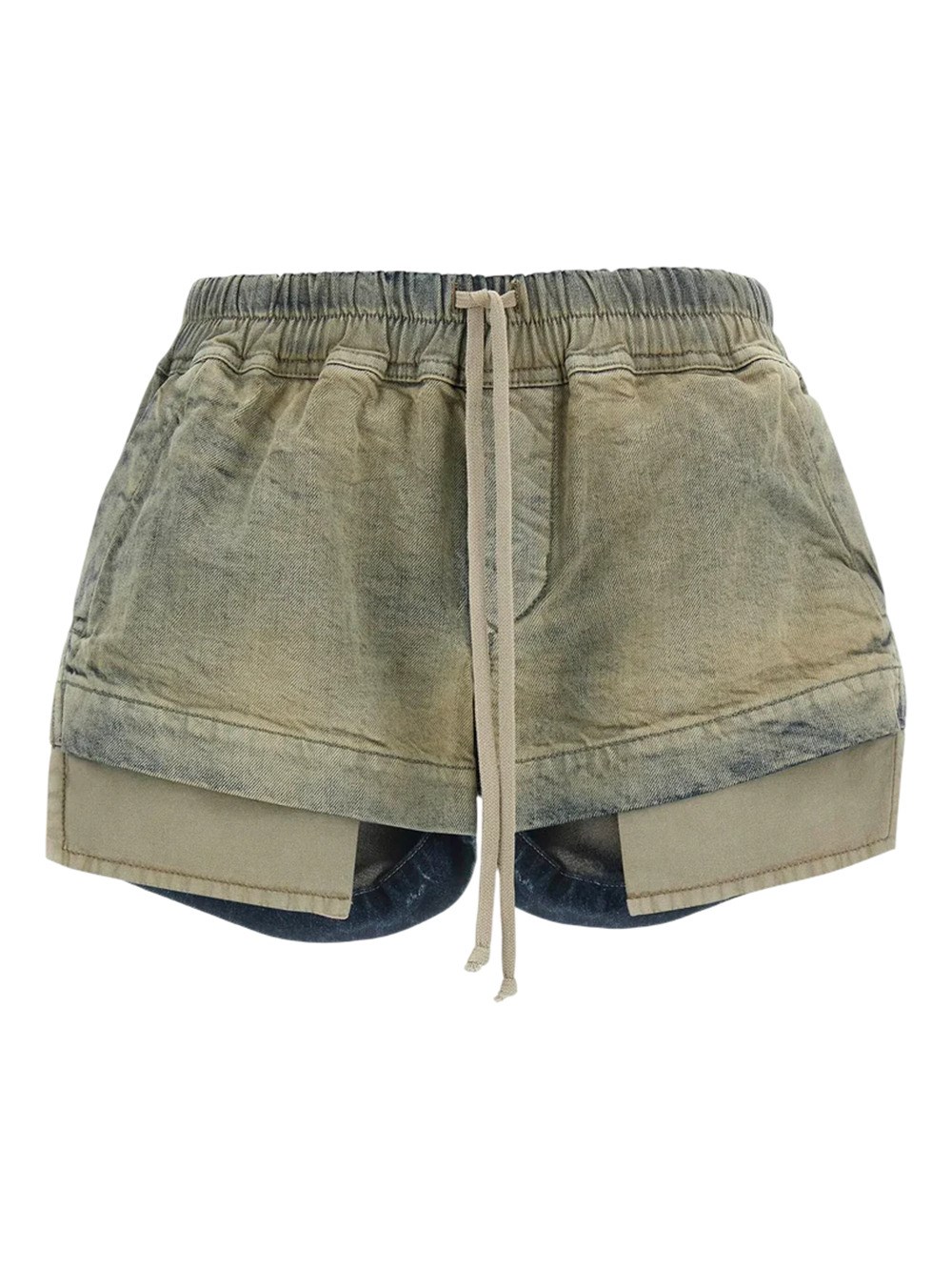 Rick Owens Drkshdw Drkshdw Fw25 Concordians Fog Denim Boxer Shorts In White