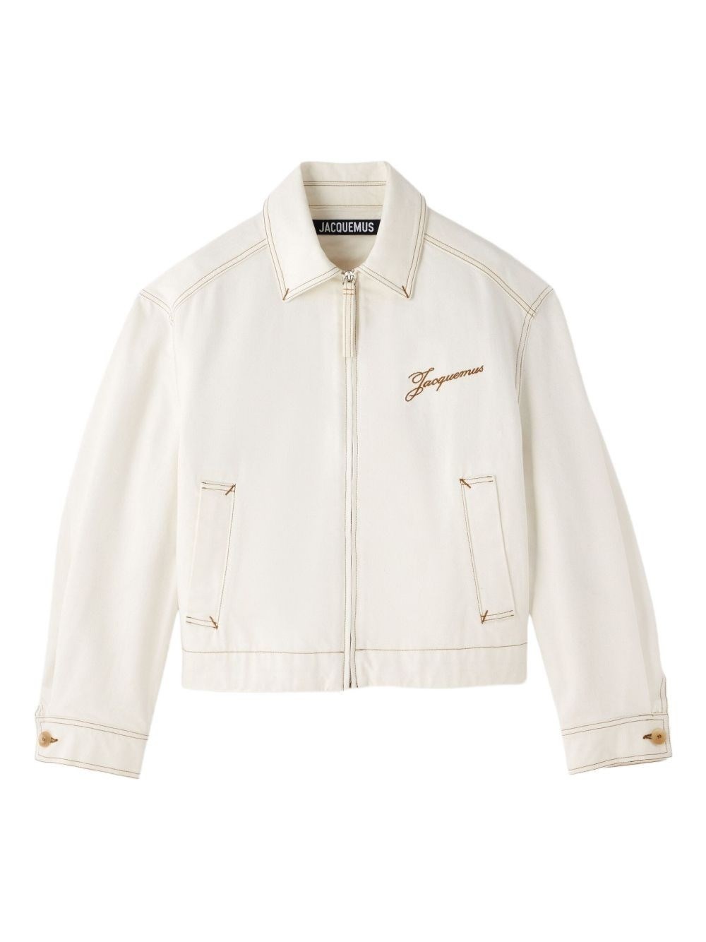 Jacquemus Denim Canvas Jacket Side Pockets In White