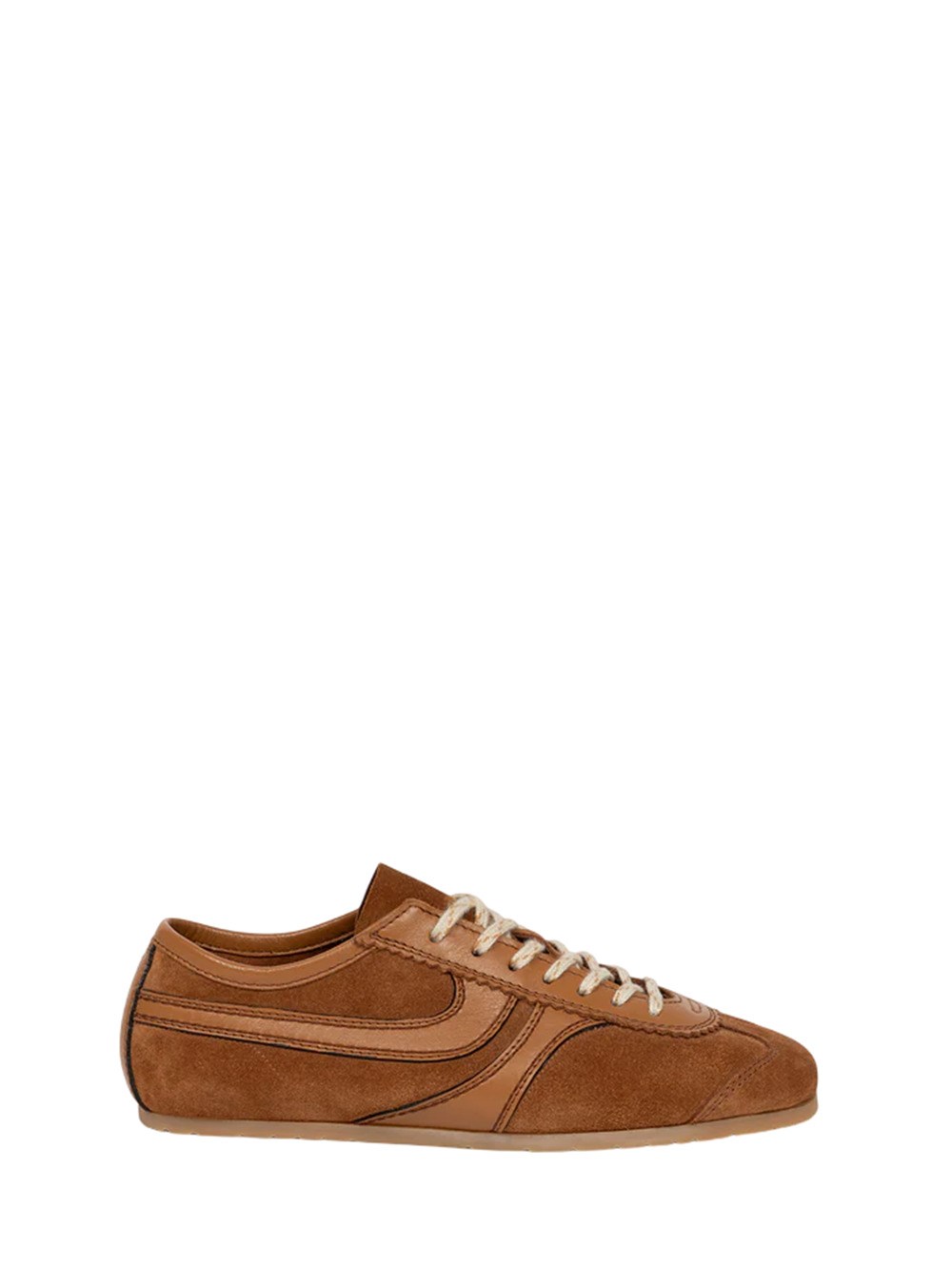 Dries Van Noten Casual Low Top Sneakers With Leather Panels In Brown