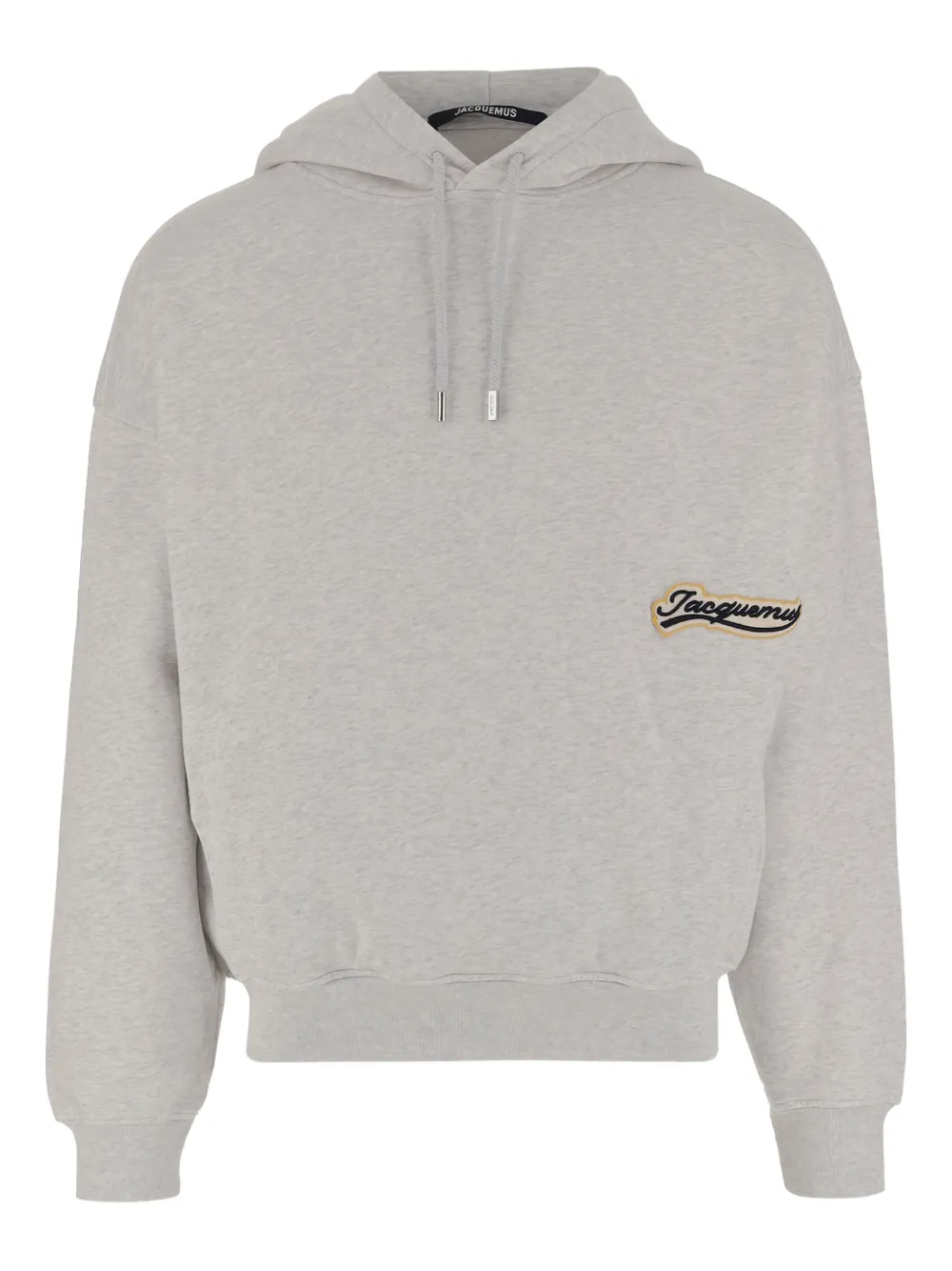 Jacquemus Hooded Sweater With Drawstring And Ribbed Finish In Gray