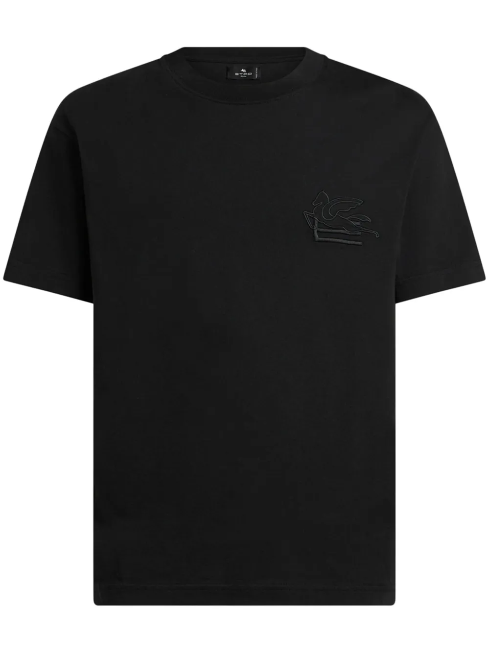 Etro Pegaso Embroidered T-shirt Short Sleeves In Black