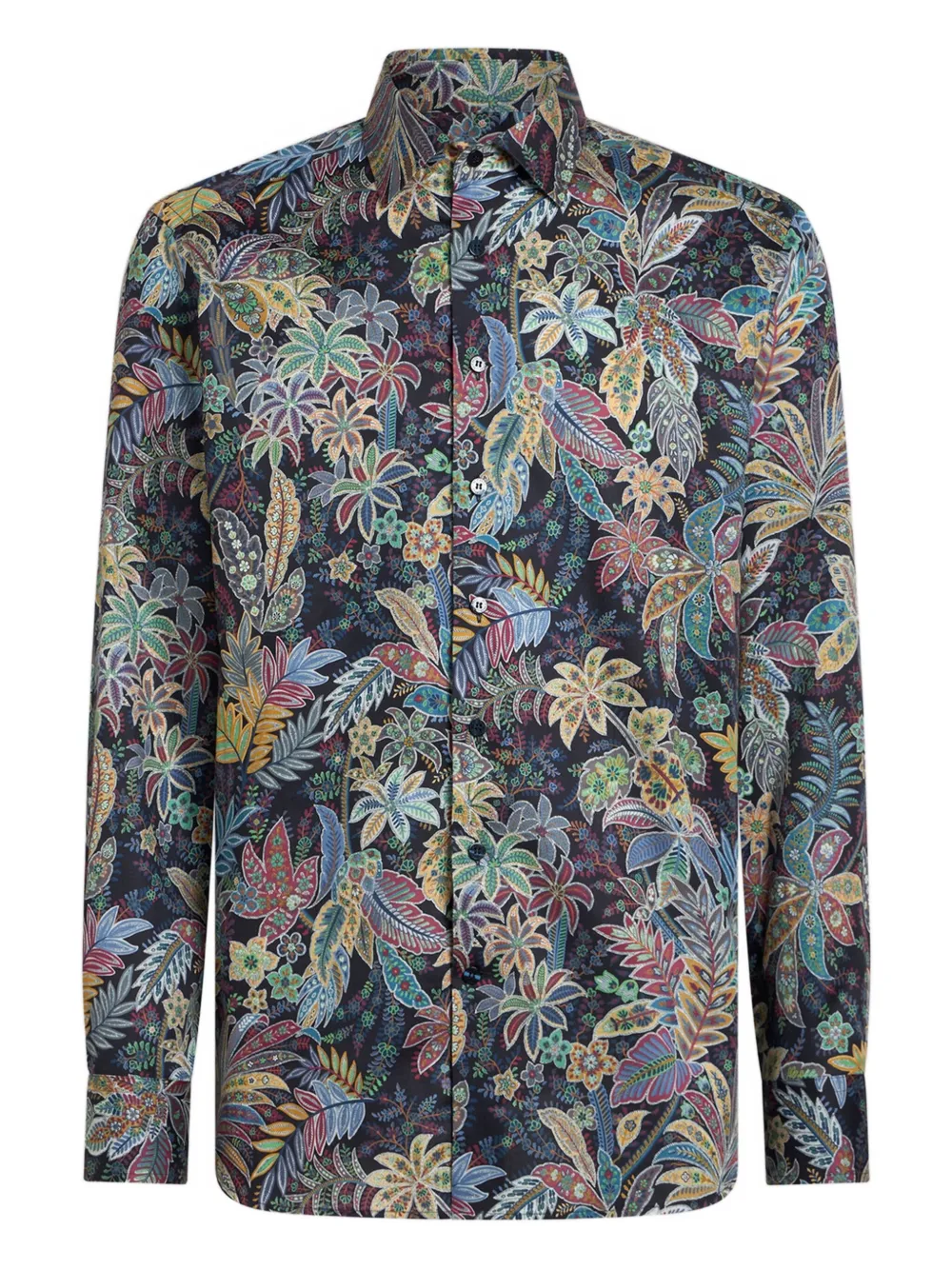 Etro Floral Print Long Sleeve Button-down Shirt In Multi