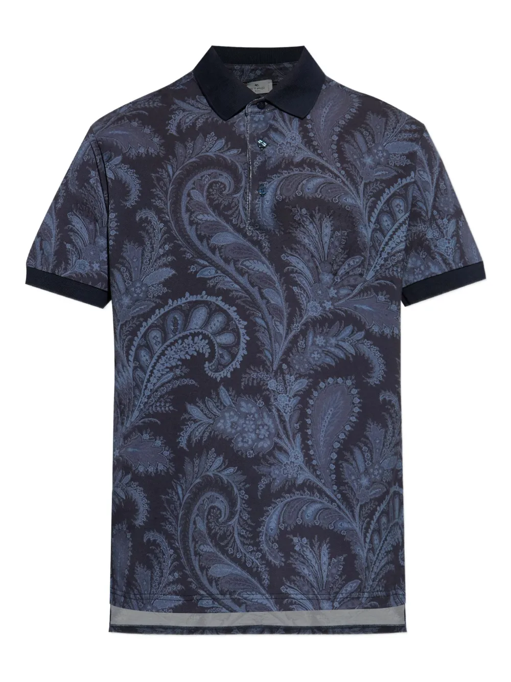 Etro Floral Paisley Print Polo T-shirt In Blue
