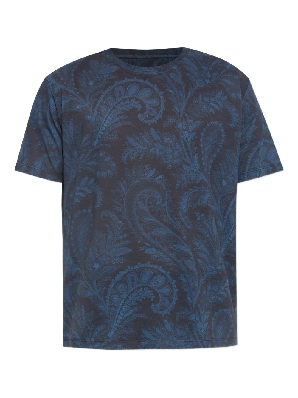 Etro Roma T-shirt Paisley Pattern Round Neck In Blue