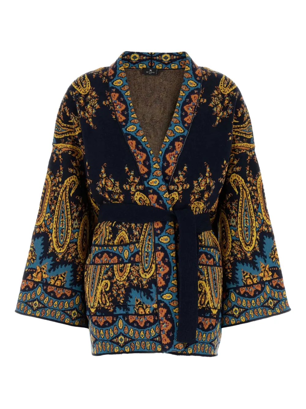 Etro Paisley Print Cape In White
