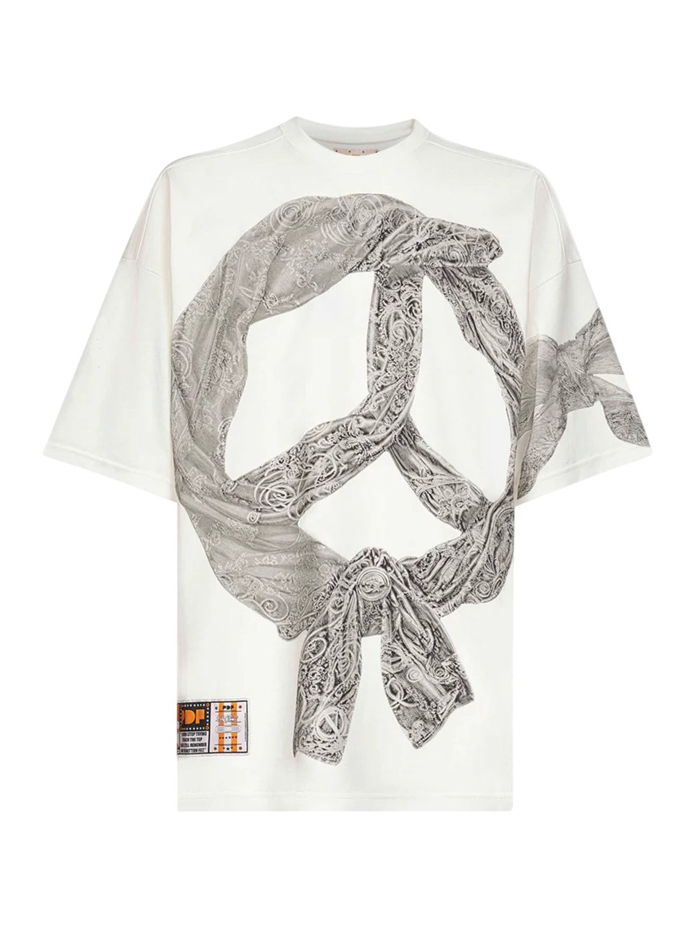 Pdf White Cotton Jersey Printed T-shirt In Multi