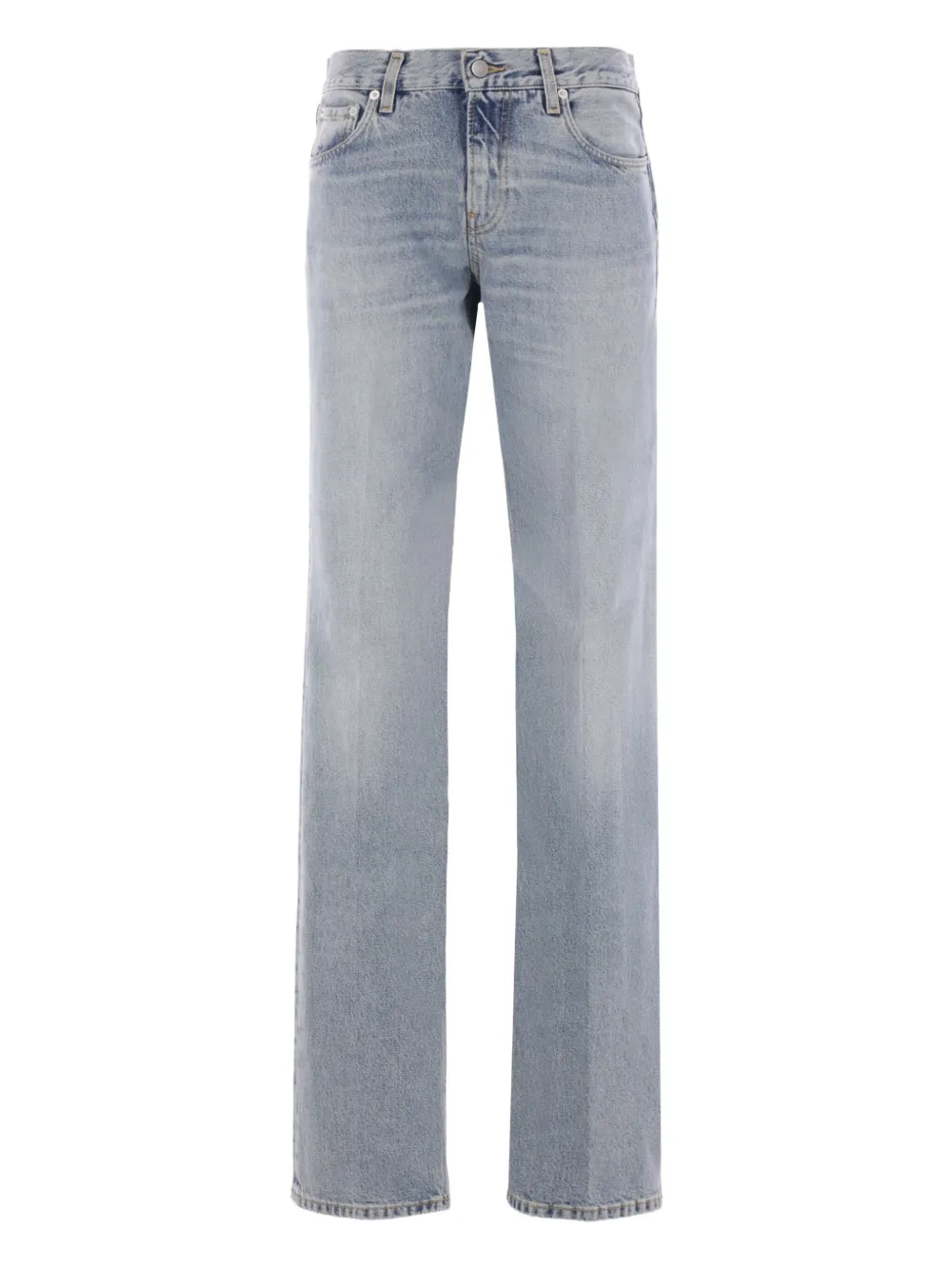 Haikure Trousers With Belt Loops And Contrast Stitching In Blue