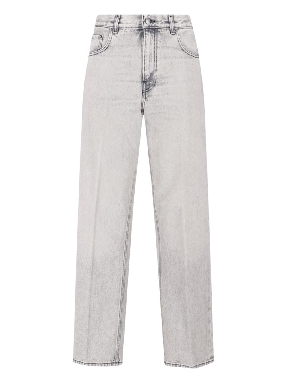 Haikure Mid-rise Regular Fit Straight Leg Trousers In Gray