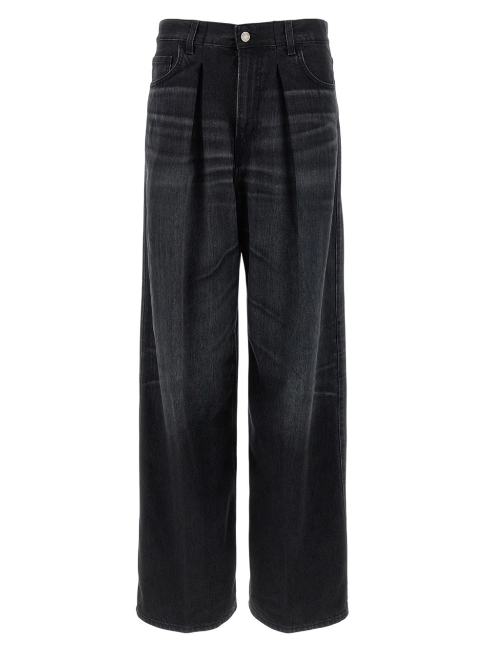 Haikure Black Jeans With Belt Loops And Logo Patch On The Rear In Black