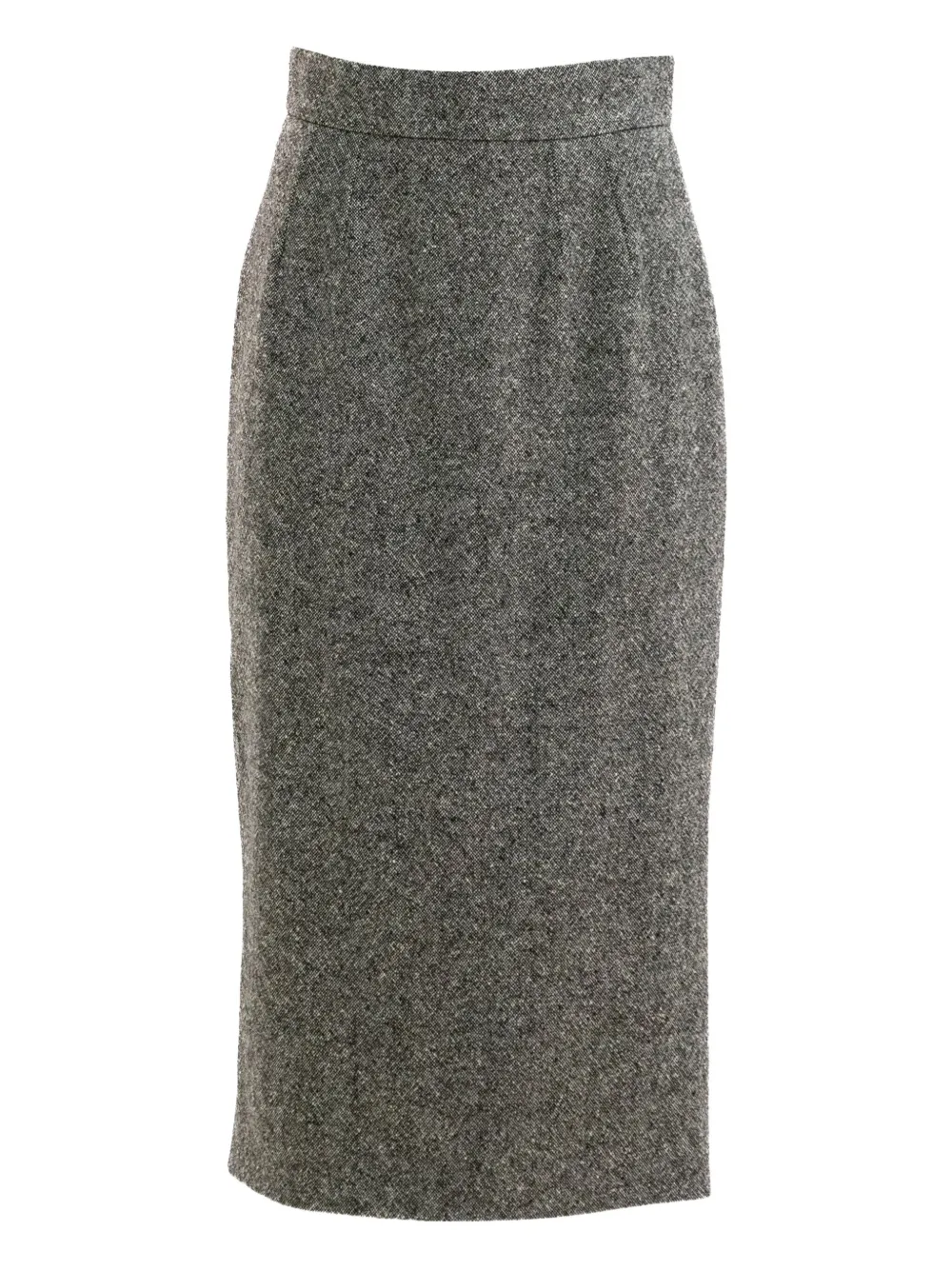 Dolce & Gabbana Women Midi Skirt With Textured Knit In Gray