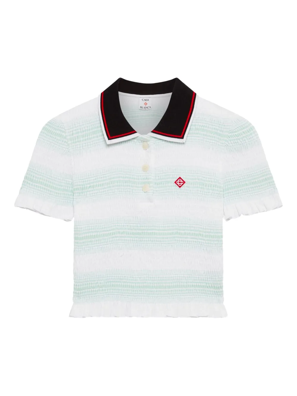 Casablanca Short-sleeved Cotton Sweater With Contrasting Details In Multi