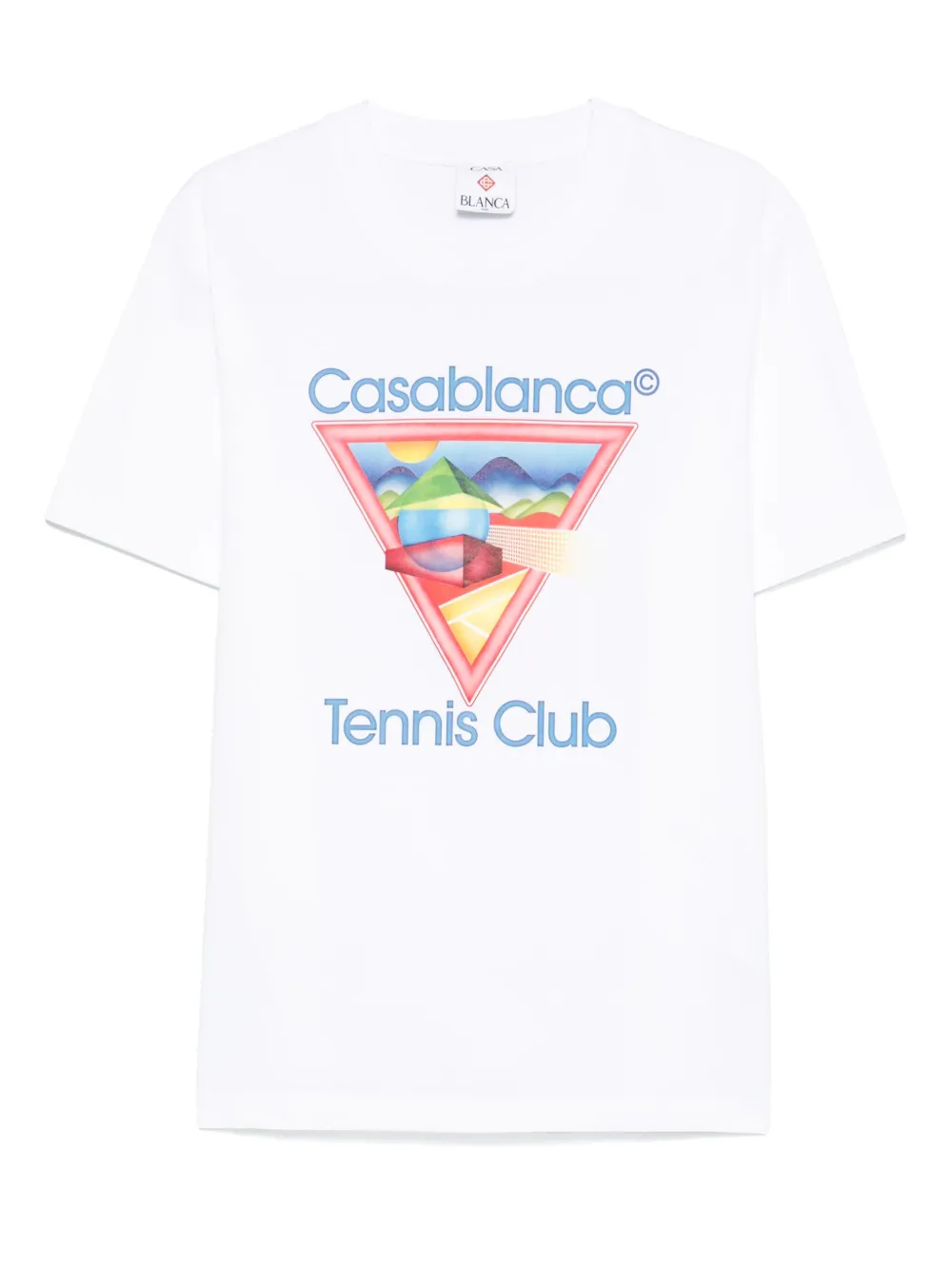 Casablanca White Crewneck T-shirt With Logo On The Front In Cotton Man In White