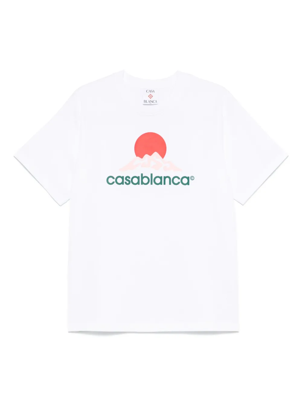 Casablanca Graphic Print Crew Neck T-shirt With Straight Hem In White