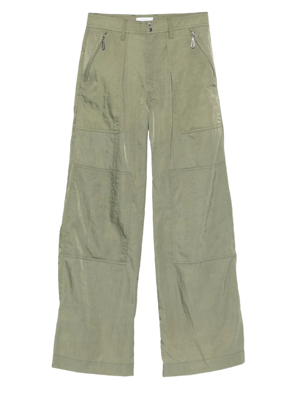 Rabanne Pants With Pleated Pockets In Green