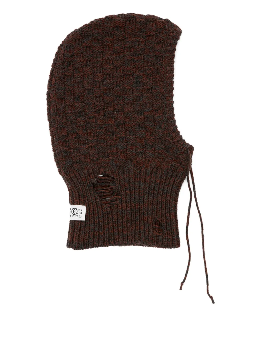 Mm6 Maison Margiela Mm6 By Maison Margiela Distressed Wool Balaclava In Brown