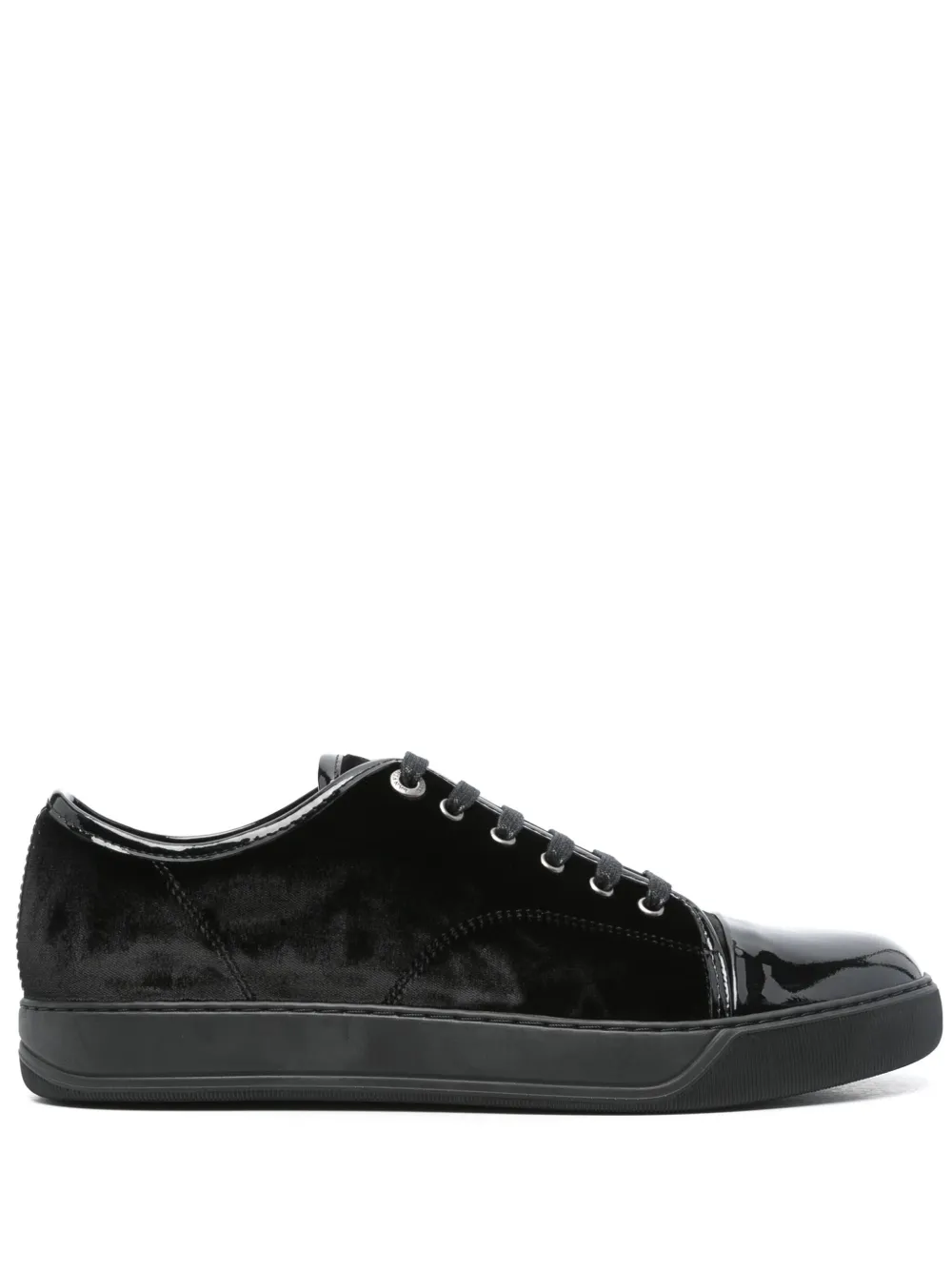Lanvin Dbb1 Panelled Leather Low-top Sneakers In Black