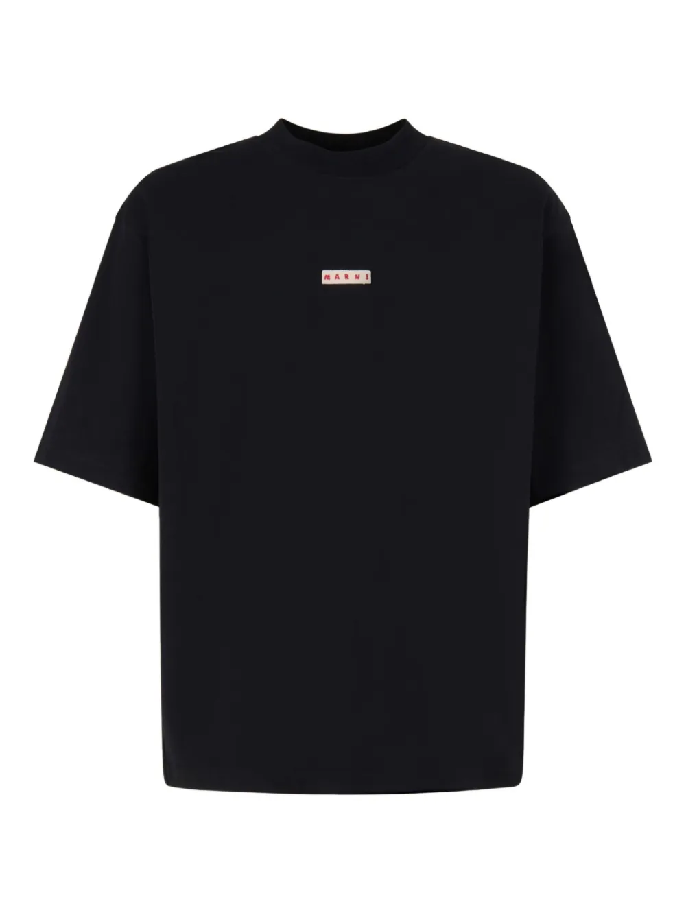 Marni Crewneck Short Sleeve T-shirt With Relaxed Fit In Black
