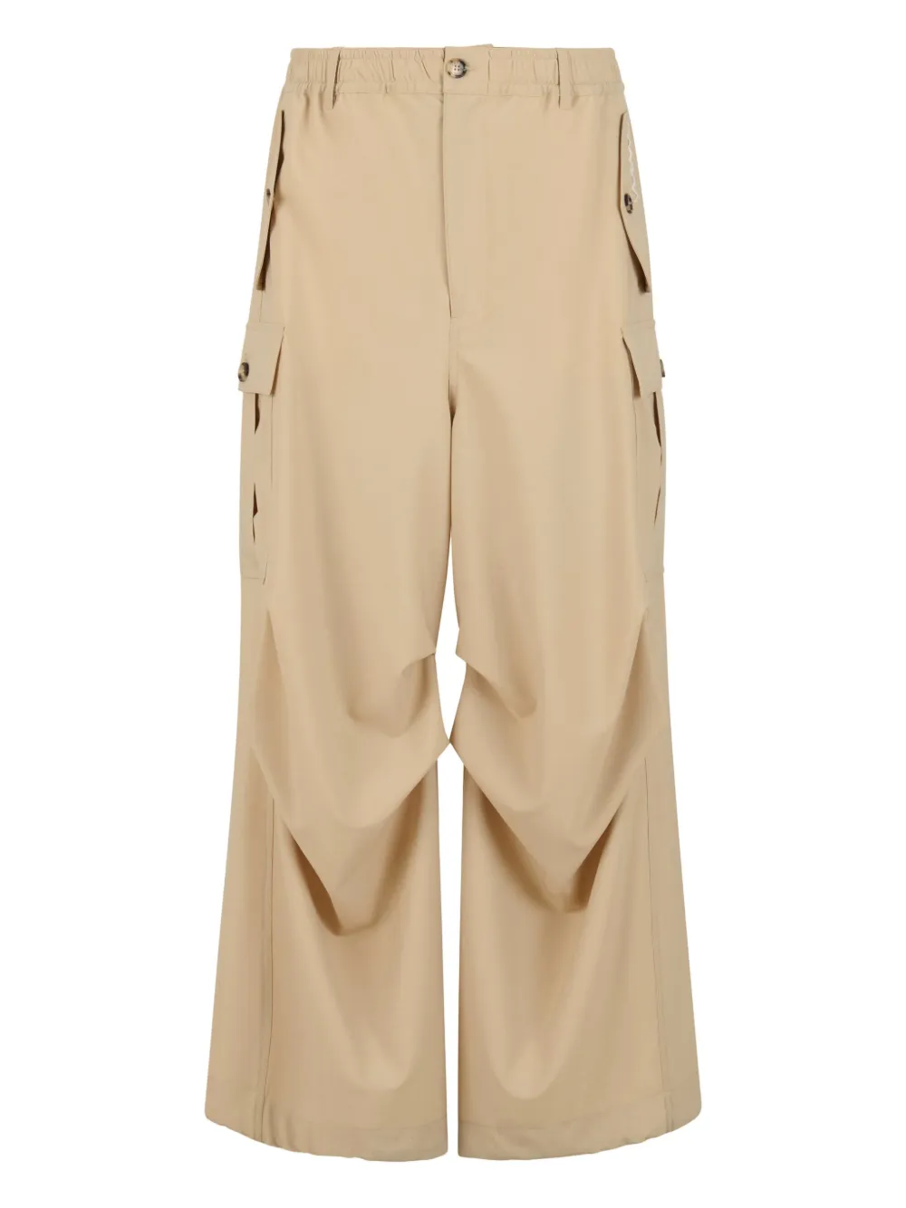Marni Wide-leg Trousers Cargo Pockets In Nude