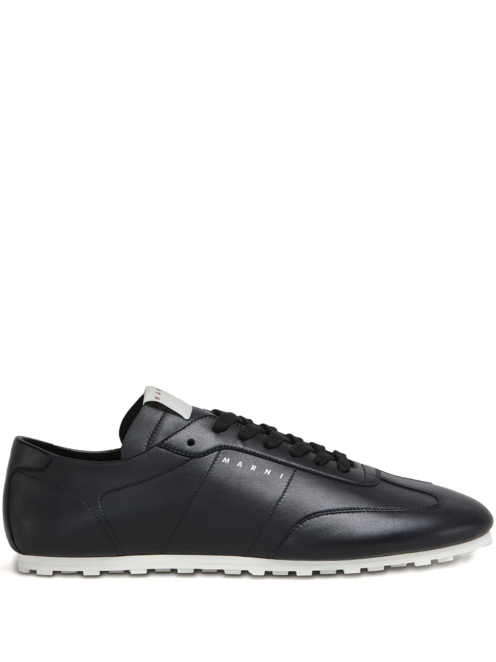 Marni Leather Low-top Sneakers And Contrasting Sole In Black