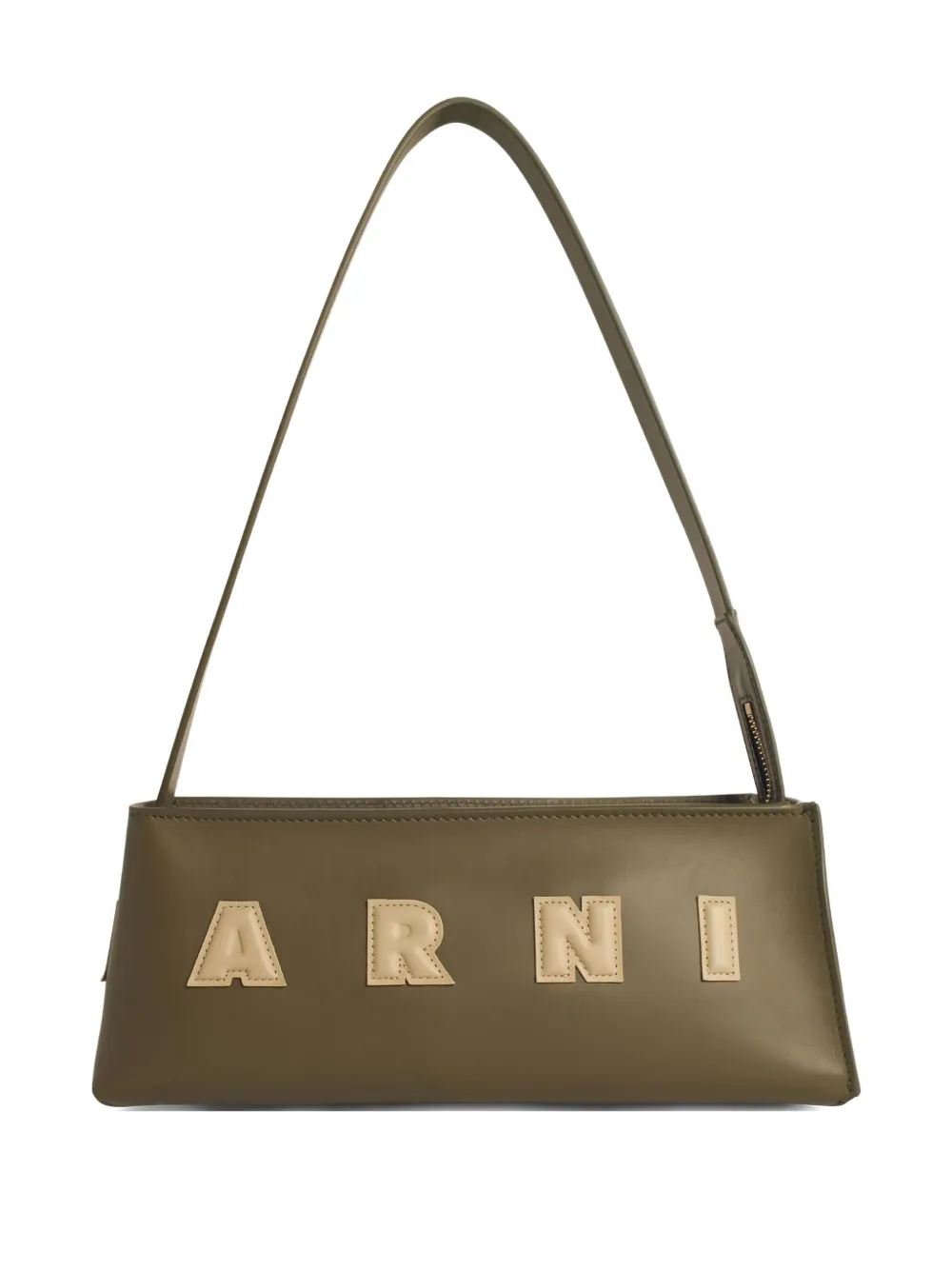 Marni Leather Shoulder Bag Museo Baguette In Green